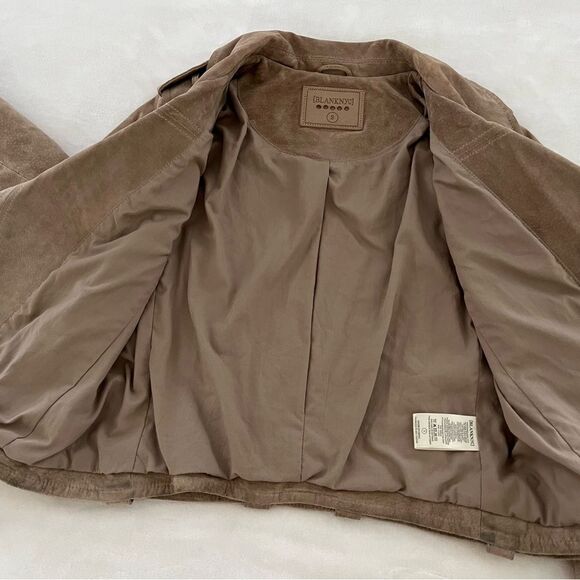Blank NYC Sand Stoner Moto Jacket Genuine Suede, Size S - Picture 10 of 16